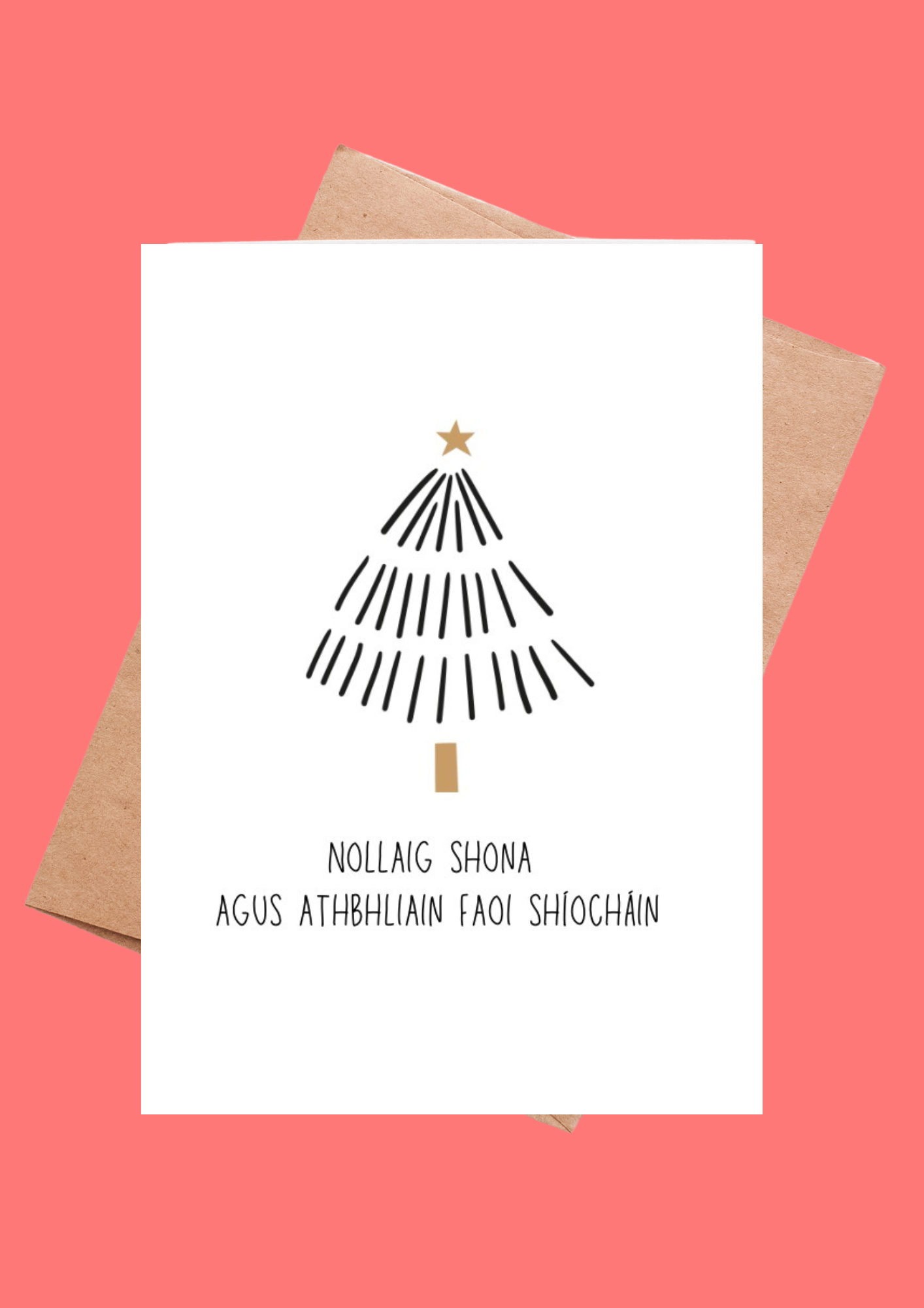 christmas-2024-cards-14-2 Nollaig Shona Agus Athbhliain Faoi Shíocháin" Irish Language Christmas Card - Image 1
